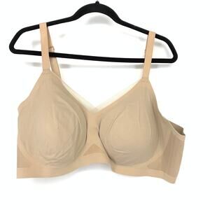Honeylove Liftwear CrossOver Bra Women's Size 3X Nude Wire Free Mesh Trim
